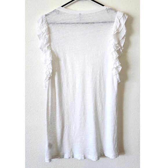 Young Fabulous & Broke YFB Linen Tiered Ruffle White Tank Small - Picture 3 of 6